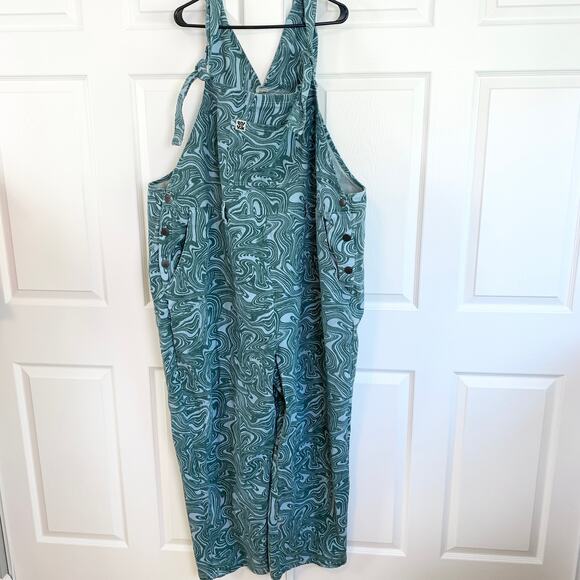 Lucy & Yak Easton 100% Organic Cotton Swirl Straight Dungaree Overalls Beau 24 - Picture 5 of 8